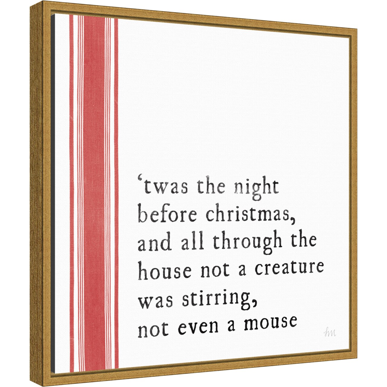 Simple Christmas I by Laura Marshall 16-in. W x 16-in. H. Canvas Wall Art Print Framed in Gold